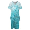 thumbnail image 3 of Fade to Teal-vestido holgado con bolsillo para mujer traje de acuarela y garabatos Verano, 3 of 6