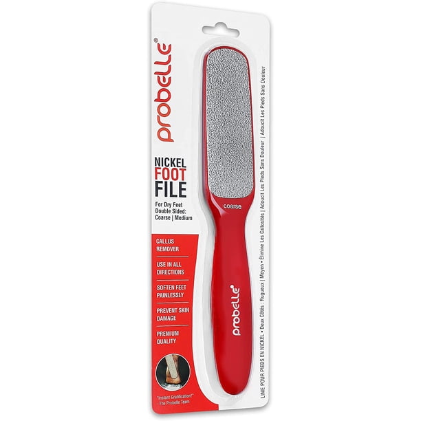 Probelle Lima Hipoalergénica de Níquel de Dos Lados para Limar y Remover Callos, Rojo, 4 onzas Probelle Nickel Foot File, Red