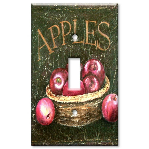 Single Gang Toggle OVERSIZE Wall Plate - Dark Apples