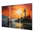 thumbnail image 2 of Designart "Lighthouse Guiding Painting I" Nautical & Beach Metal Wall Decor Set, 2 of 5