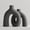 Gray, variant on Cream White Matte Ceramic Conjoined Donut Decorative Vase Set for Home Decor
