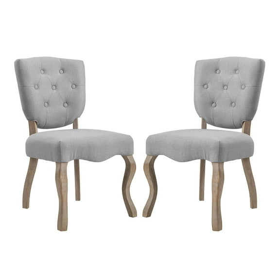 Modway Array Dining Side Chair in Light Gray (Set of 2)