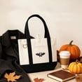 thumbnail image 2 of Halloween Canvas Tote Bag, Reusable Shopping Bag, Cute Spooky Shoulder Handbag for Women, Halloween Party, Travel, Grocery and Daily Use, 2 of 6