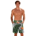 thumbnail image 5 of KIHOUT Men's Tropical Seahorse Print 2-in-1 Swim Trunks - 95% Polyester 5% Spandex, Drawstring Elastic Waist, Lined with Pockets for Beach, Pool and Summer Casual Wear, 5 of 9