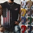 thumbnail image 2 of mgoYE 4th of July Shirts Mens Muscle Tank Top Sleeveless Graphic Gym Workout American Flag Shirt Red 2XL, 2 of 3