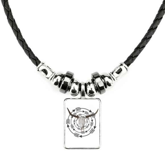 Arrows Horns Radiate Around Necklace Pendentif en Corde de Cuir Couple Bijoux