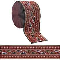 7.7 Yard 2" Embroidered Jacquard Ribbon Vintage Embroidered Ribbon Floral Woven Trim Fringe Fabric Bias Tape for Embellishment Craft DIY Clothing Accessories Decorations Red and Black Red