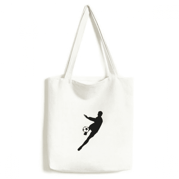 Sports Football Soccer Outline Tote Canvas Bag Shopping Satchel Casual Handbag