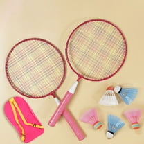 Homoyoyo Kids Badminton Racket Set with Shuttlecocks, Iron Alloy Frame, Lightweight and for Children