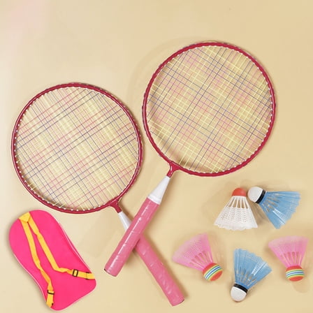 Homoyoyo Kids Badminton Racket Set with Shuttlecocks, Iron Alloy Frame, Lightweight and for Children