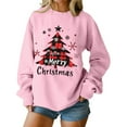 thumbnail image 2 of Chandails d'Hiver Grande Taille pour Femmes Chandail de Noël Décontracté Imprimé Col Rond Manches Longues Chandail en Molleton Drôle Chandails à Capuchon Rose TTG, 2 of 4