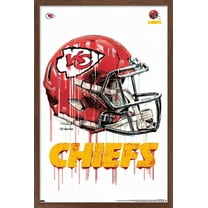 NFL Kansas City Chiefs - Drip Helmet 20 Wall Poster, 14.725" x 22.375", Framed
