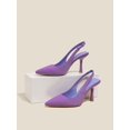 thumbnail image 4 of Women's Pointed Toe High Heel Shallow Mouth Single Shoes, Casual Black Sneakers, Simple Textured Heel, Backless Loafers With Bag Head And Pull Belt, 4 of 4