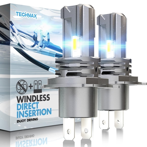 Bombillas antiniebla TECHMAX H4 9003 HB2 6500 K, 400% más brillantes, paquete de 2