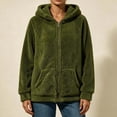 thumbnail image 6 of Tqcoqu Women's Sherpa Hooded Jacket, Full Zip Long Sleeve Fall Fleece Coat, Solid Color Winter Fuzzy Teddy Coats,Women's,Size S-XXL, 6 of 7