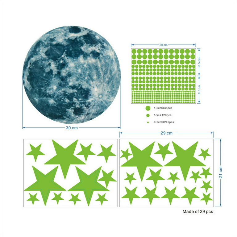 Honeyjoy 260 Pcs Glow in The Dark Stars, Glowing Stars for Ceiling, Star Wall Decals Solar System Space Galaxy Planets Wall Stickers for Kids, Girls