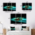 thumbnail image 4 of Designart "Neon Exotic Car in Teal III" Neon Car Metal Wall Art Set, 4 of 5