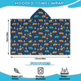 thumbnail image 2 of Cartoon Construction Vehicles Cones Hooded Bath Towel，50"x30" for Ages 3 To 12 Kids, Quick Dry Lightweight Soft Microfiber Hood Beach Towel Cover Up for Kids, 2 of 7