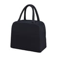 thumbnail image 5 of 2026 Large Capacity Insulated Lunch Cooler Bag, Oxford Cloth Thermal Tote With Shoulder Strap, Dual-Use Lunch Box for Picnic Camping Travel Office, 10.83x9.84x7.09in Black, 5 of 6