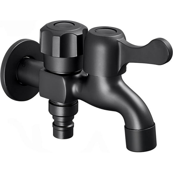 Double Outlet Washing Machine Faucet, Brass Washing Machine Faucet, Black Outdoor Garden Faucet, Double Outlet Sink Faucet, Black
