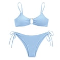 thumbnail image 4 of Plus Size Swimsuit for Women Plus Size 2 Piece Bikini Set Swimwear High Waiste Bottoms Supportive Top Womens Swimsuits Sky Blue XL, 4 of 4