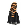 thumbnail image 3 of Girls Tie Dye Fall Halloween Tutu Dress with Bow (5Y, Orange), 3 of 5