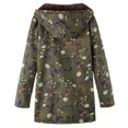 thumbnail image 4 of Wutalume Womens Winter Warm Outwear Floral Print Hooded Pockets Vintage Oversize Coats, Comfortable and Fashionable Long Sleeve Jacket for Cold Days,Green L, 4 of 5