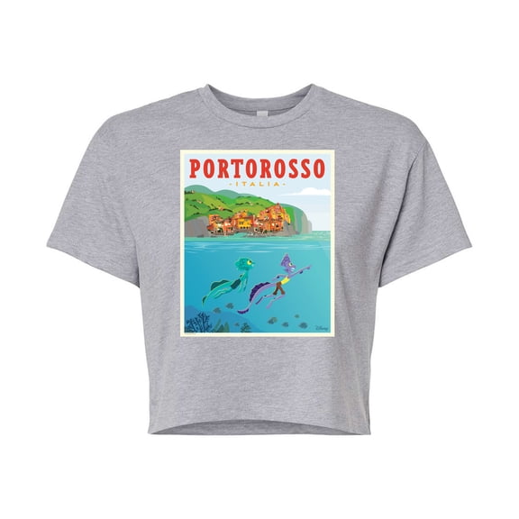 Luca - Portorosso Italy Postcard - Juniors Cropped Cotton Blend T-Shirt