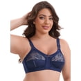 thumbnail image 4 of DARING DIVA Women's V-Neck Full Cup Wireless Bralette Lace Mesh 36C Blue, 4 of 6
