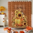 thumbnail image 3 of Hello Pumpkin Shower Curtains for Bathroom, Thanksgiving Sunflowers with Bird Waterproof Fabric Shower Curtain for Bathroom Bathtub Decoration, Machine Washable, 54x"78", 3 of 9