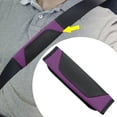 thumbnail image 2 of Unique Bargains Black Purple Car Seat Belt Cover Universal Carbon Fiber Leather Auto Seat Belt Covers, 2 of 6