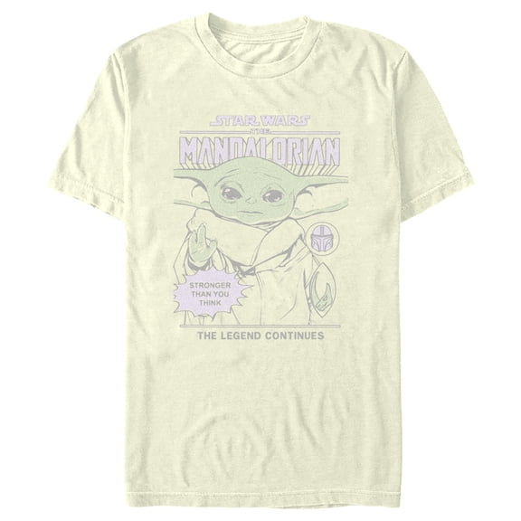 Men's Star Wars: The Mandalorian Grogu Faded Poster Graphic Tee Beige Small