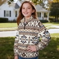 thumbnail image 3 of Uorisanigo Girls Sweatshirts Oversized Long Sleeve Shirts Tops Fall Trendy Aztec African Tribal Quarter Zip Pullover Sweatshirts for Vacation Shopping Exercise Wear, Athletic Shirts Tops, 3 of 7