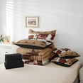 thumbnail image 6 of Homewish Galloping Horse 7 Pieces Bedding Comforter Set For Teens Boys Girls,Animal Cow Print Full Bedding Set Lightweight,Western Farmhouse Texas Stars Fitted Sheet Flat Sheet,Breathable Home Decor, 6 of 8