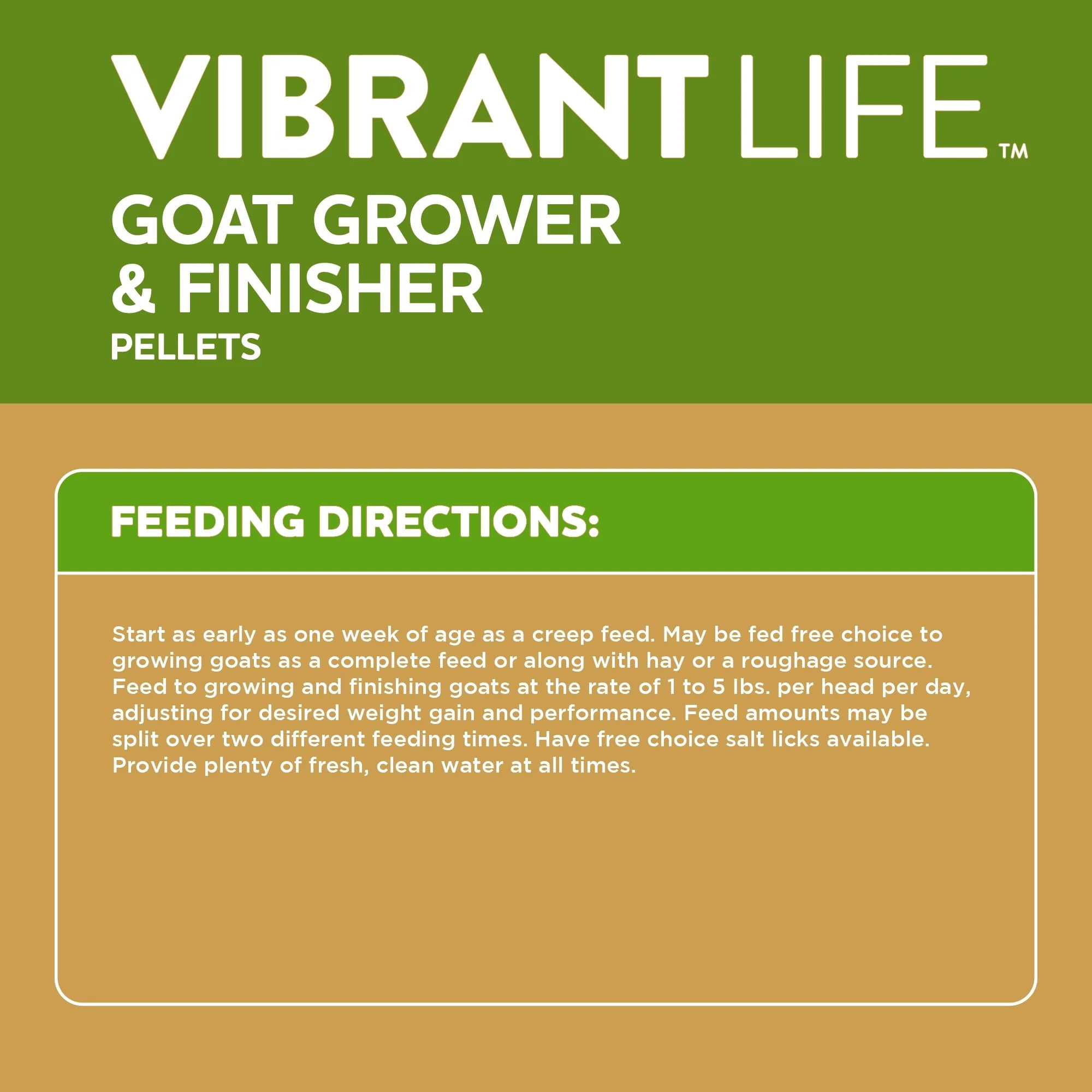 (2 pack) Vibrant Life Goat Grower & Finisher Pellets, 40 lb Bag