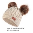 thumbnail image 2 of Sonducket Bufanda Conjunto de gorro y guantes para niños Gorro de punto Gorro Delicados productos para niños Estirable Clima frío Cómodo Bufanda rosa Sombreros bola de pompón marrón beige, 2 of 6