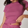 thumbnail image 6 of Hanes Originals Women's Supersoft Comfywear Rib Baby Doll Tee Mauve Mood L, 6 of 7