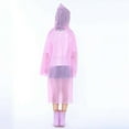 thumbnail image 6 of Rain Coat Spring Summer And Autumn Boys And Girls Plain Color Buttoned Thick Raincoats Pink Rain Poncho 5-14 Years, 6 of 6