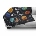 thumbnail image 3 of Saying Soft Flannel Fleece Throw Blanket, Outer Space Planets Star Cluster Solar System Moon Comets Sun Cosmos Illustration, Cozy Plush for Indoor and Outdoor Use, 60" x 80", Multicolor, by Ambesonne, 3 of 6