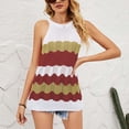 thumbnail image 1 of SMihono Hauts pour Femmes Débardeur Mode Décontractée Tricot Bloc de Couleur Col Rond Débardeurs pour Femmes Hauts d'Été pour Femmes, 1 of 8