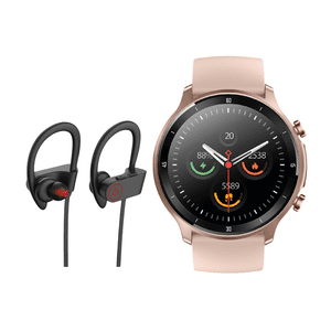 Pack Smartwatch Runner 219 Pink + Audífono Rm5 Lhotse