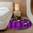 thumbnail image 3 of Purple Christmas Round Area Rug 4 FT, Non Slip Indoor Outdoor Rug, Xmas Balls Botanical Snowflake Washable Soft Circular Carpet Non-Shedding Floor Mat for Coffee Table Nursery Foyer Balcony, 3 of 9