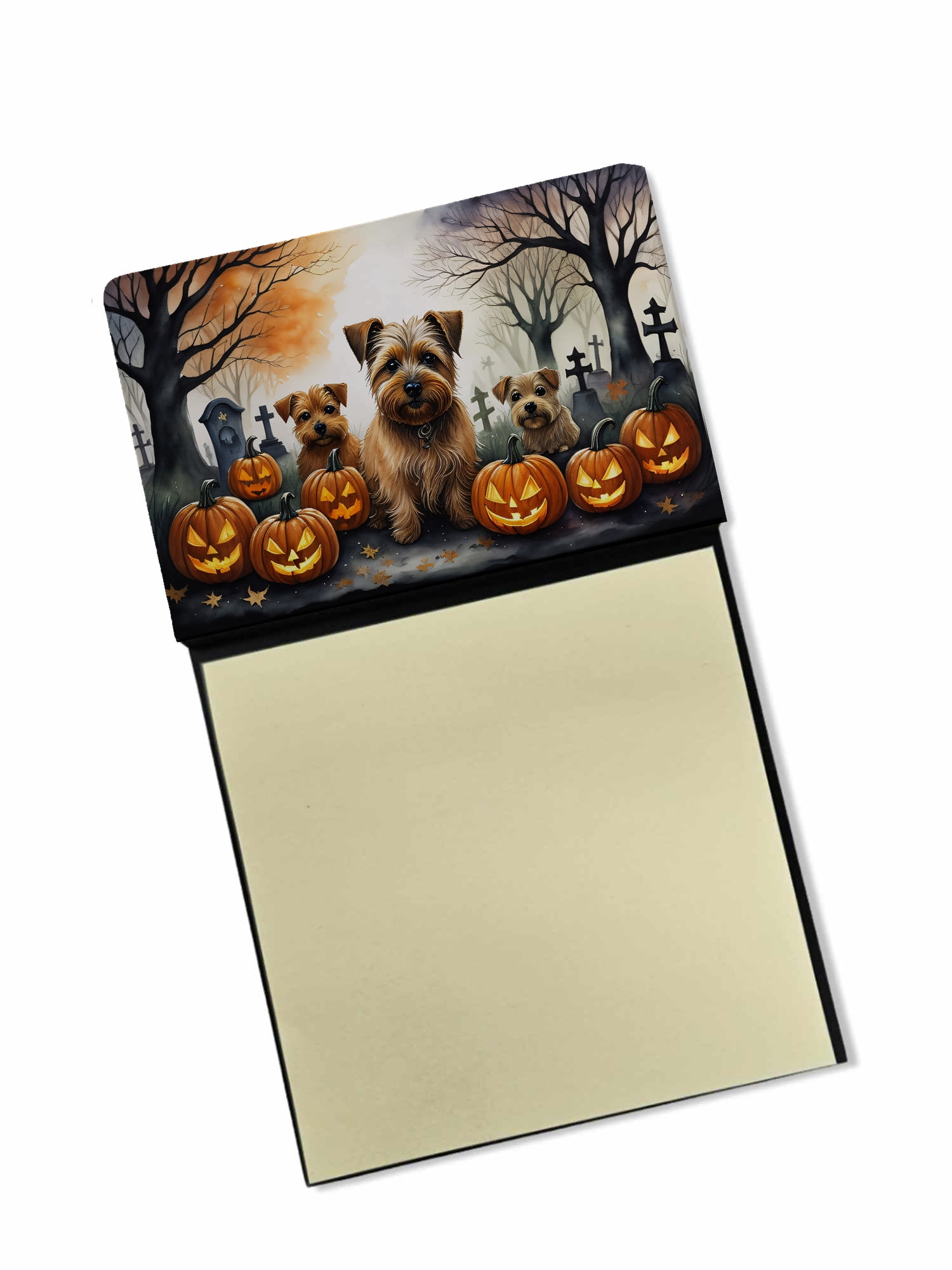 English Bulldog Spooky Halloween Sticky Note Holder 3.25 in x 5.25 in