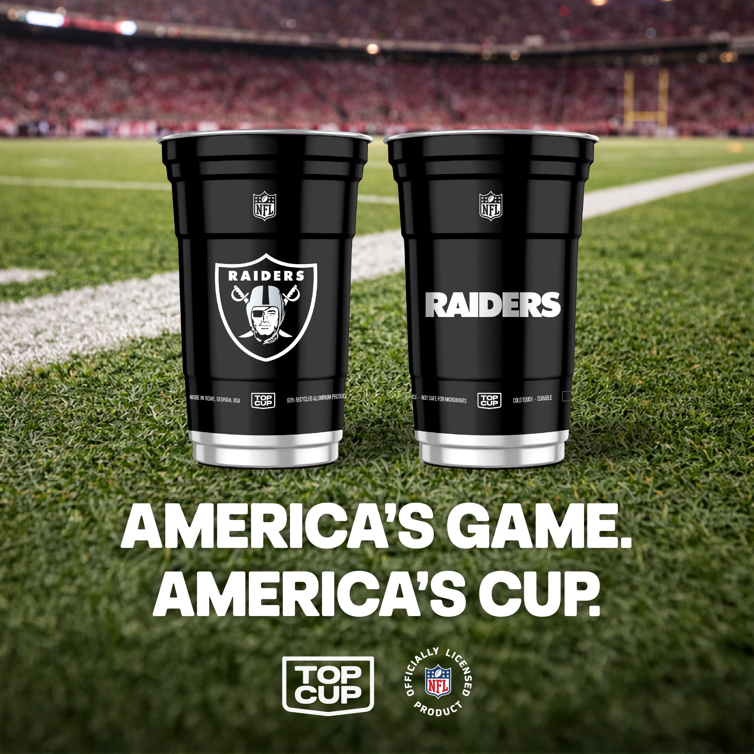 Top Cup NFL Las Vegas Raiders Aluminum Party Cups, 20oz, 10 count