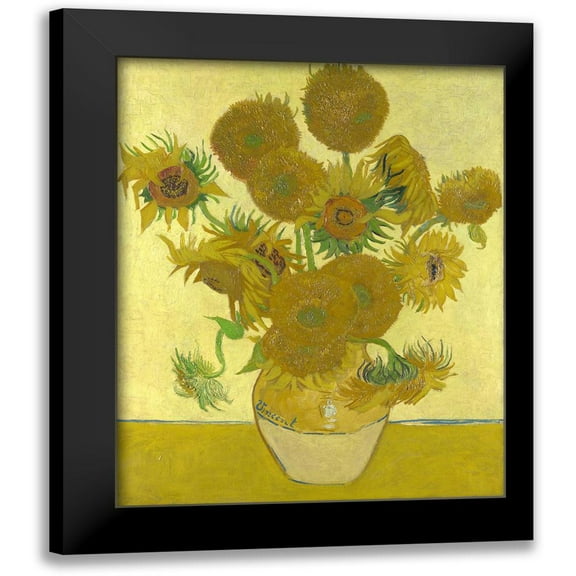 Vintage Apple Collection 12x14 Black Modern Framed Museum Art Print Titled - Van Gogh-Sunflowers