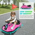 thumbnail image 5 of Pink Electric 24V Kids Ride On Drift Car 360 Degree Rotating Go Kart Boy Girl Gift w/2 Speed,Brushless Motor,Lights,Flag,Music,Bluetooth, 5 of 12