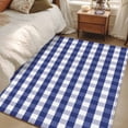 thumbnail image 4 of 3'x5' Area Rugs, Navy Blue Checkered Indoor Outdoor Area Rug for Living Room Bedroom, Farmhouse Blue White Buffalo Plaid Washable Bathroom Rugs Kitchen Floor Carpet Mats Home Decor Aesthetic, 4 of 8