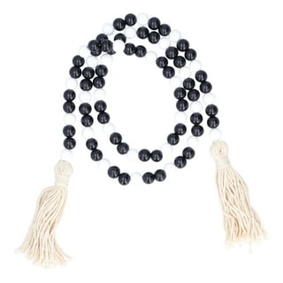 Prayer Beads Decor- Natural Heart with White Wash Beads 72
