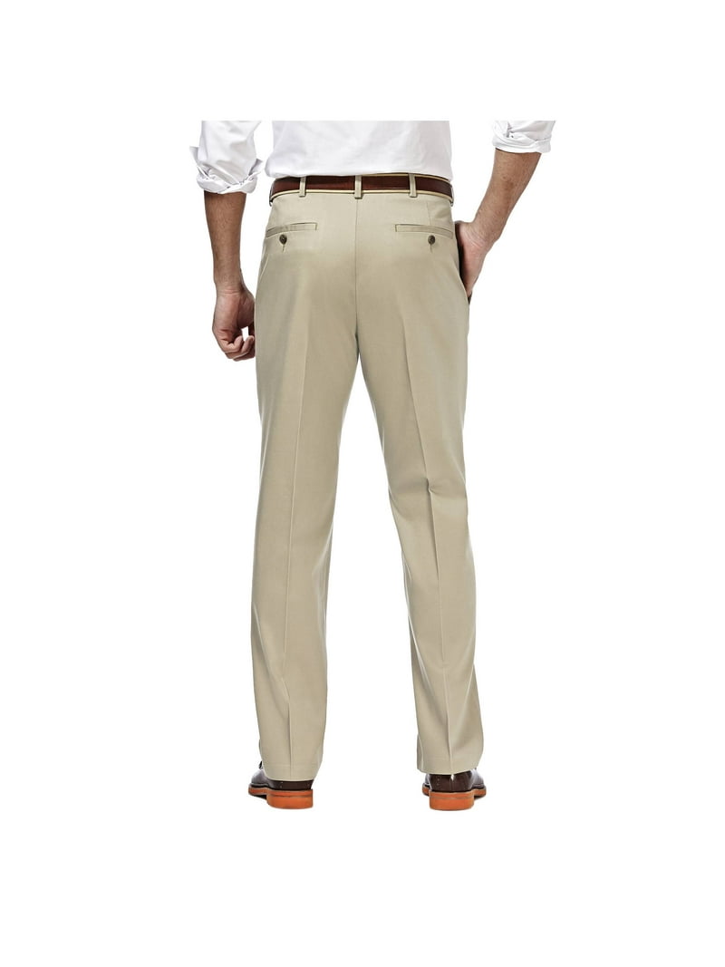 Haggar Men's Premium No Iron Khaki Pleat Front Pant Classic