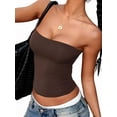 thumbnail image 2 of Womens Tube Tops Strapless Crop Tops Basic Backless Sleeveless Going Out 2026 Spring Summer Clothes Brown XL, 2 of 7